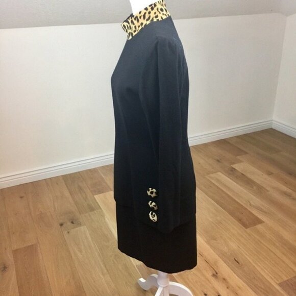 Vintage 90’s Depeche Mode Leopard Black Dress - Picture 6 of 12